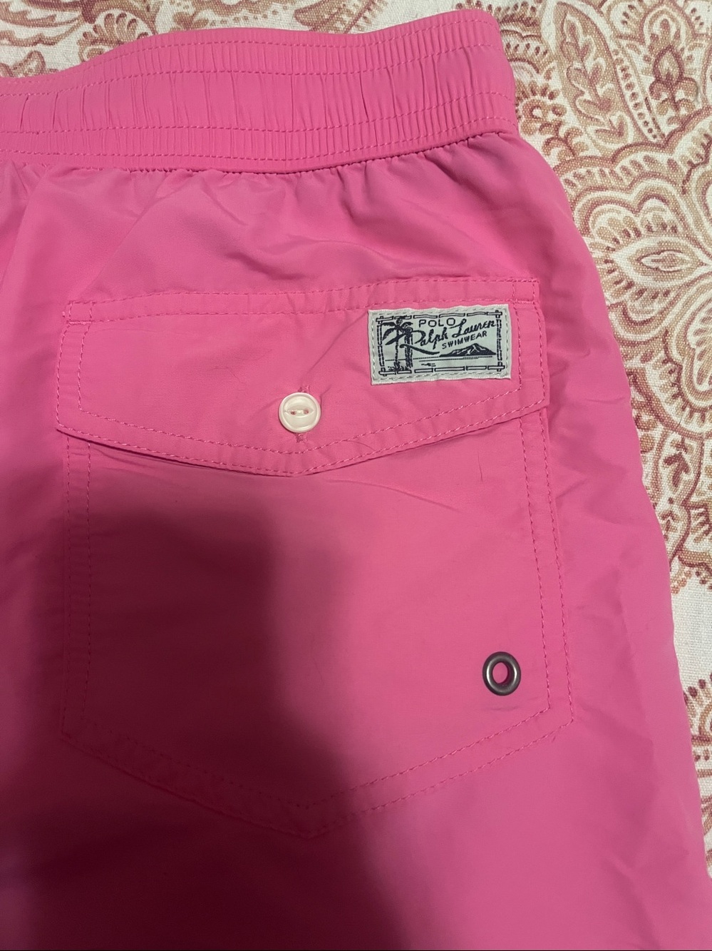 Ralph Lauren Pink Drawstring men's swim trunks - Picture 4 of 4